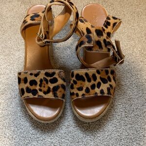 Leopard Print Women's Espadrille Wedges